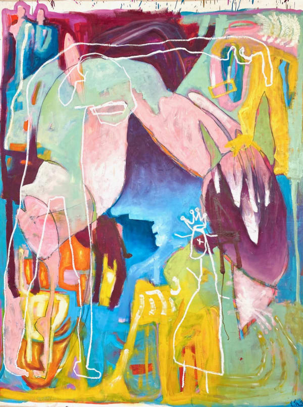 Kaye Freeman, The Emperor’s Canary, 2018 Oil paint and oil stick on canvas, 78 x 62 inches