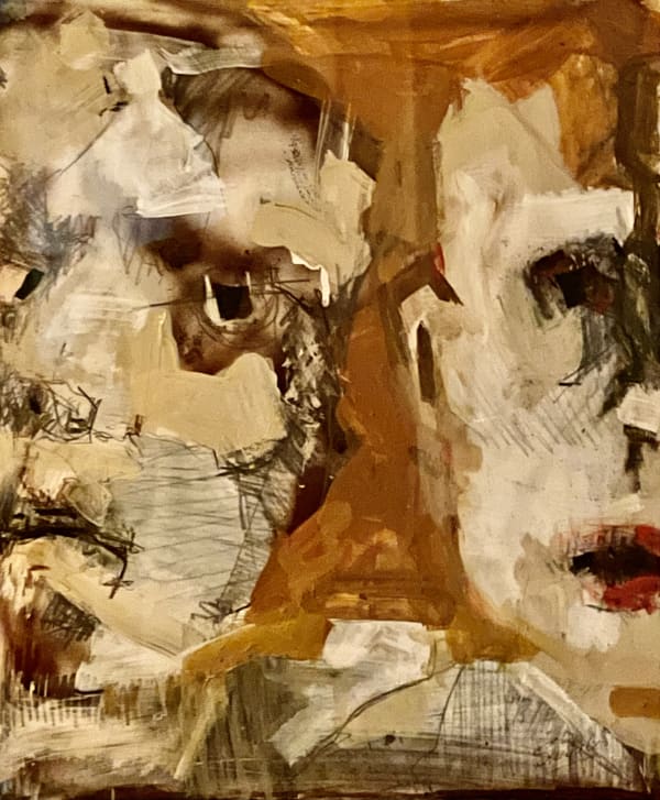 The Boys 3 Oil, tape and graphite, 17 x 14 inches