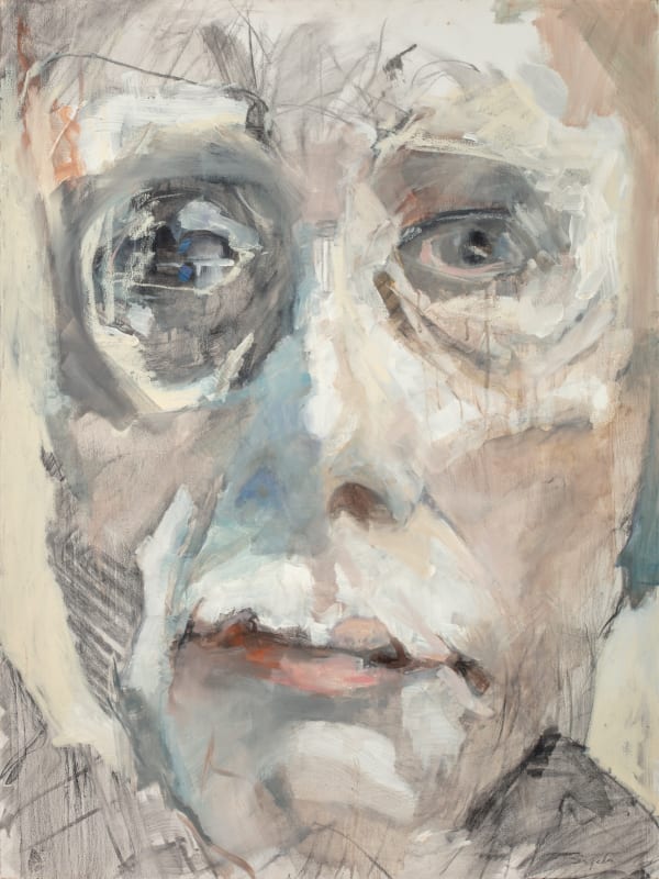 Smirk Oil and charcoal on canvas, 40 x 30 inches