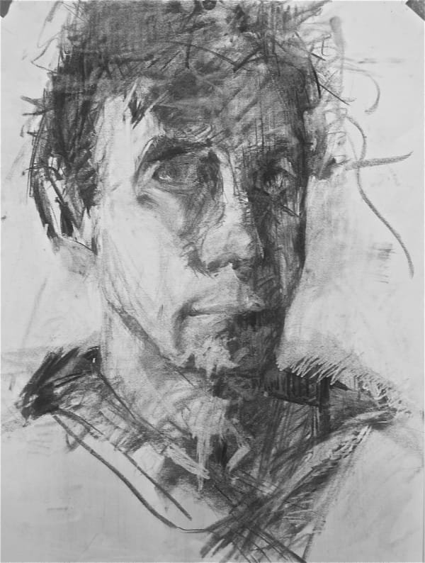 Moi aussi Charcoal, 24 x 18 inches
