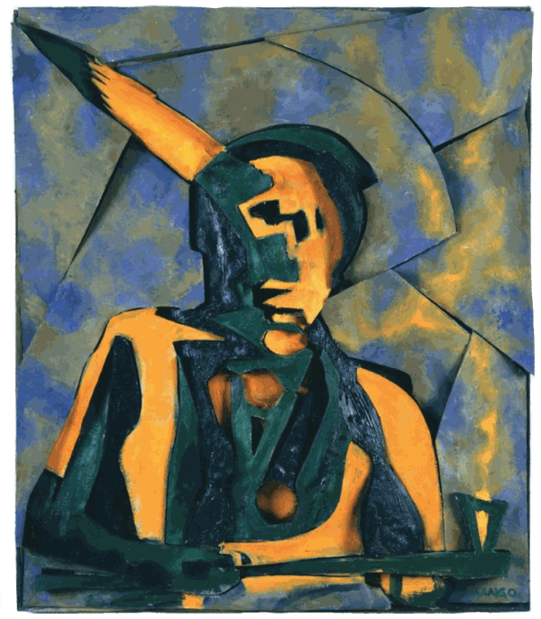 Rob Mango, Peace Pipe, 2003 Oil on canvas over sculpted foam, 48 x 41 inches