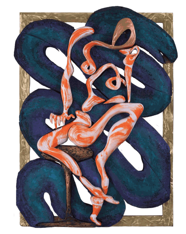 Rob Mango, Drumming Her Fingers, 2013 Oil on canvas over sculpted foam, bronze frame, 60 x 48 inches