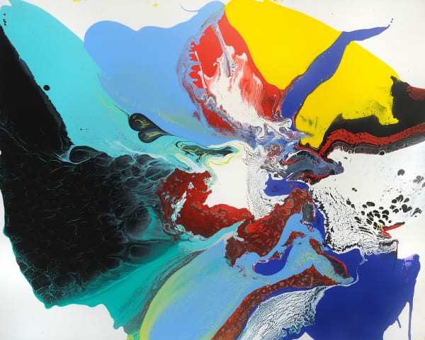 Anne Marchand, Confluence, 2017 Acrylic Enamel, Ink on canvas, 48 x 60 inches