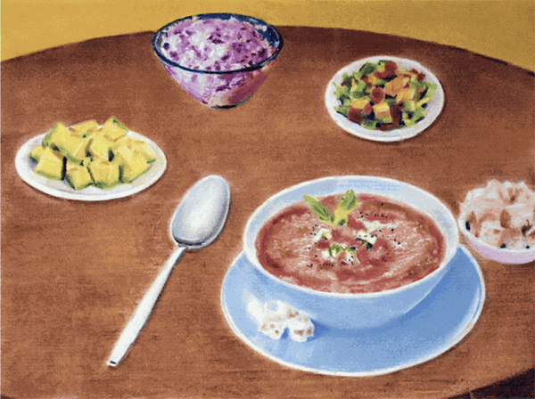 John A. O'Connor, Gazpacho, 2022 Pastel on paper, 9 x 13 inches