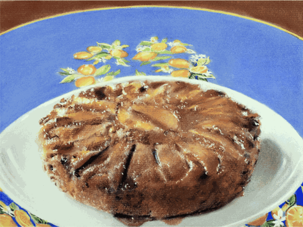 John A. O'Connor, Gingerbread Apple Upside Down Cake, 2022 Pastel on paper, 9 x 13 inches