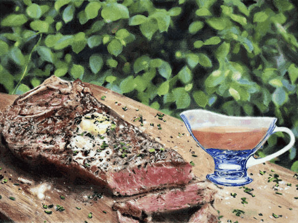John A. O'Connor, Pin Bone Sirloin, 2022 Pastel on paper, 9 x 13 inches