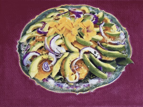 John A. O'Connor, Orange Salad, 2022 Pastel on paper, 9 x 13 inches