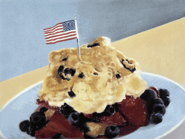 John A. O'Connor, Red White and Blue Shortcake, 2022 Pastel on paper, 9 x 13 inches