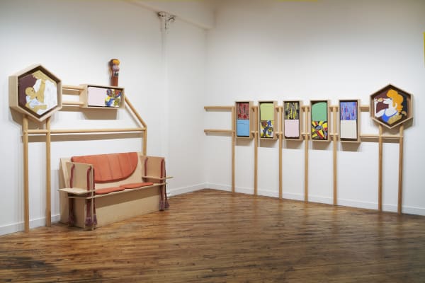 Bari Ziperstein, Patterns of Propaganda, 2019, installation view, Charles Moffett, New York