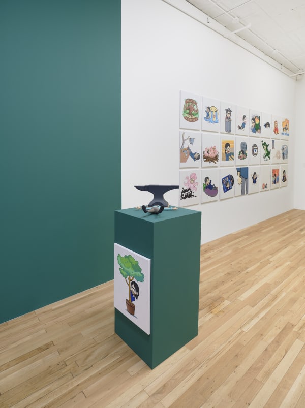 Andy Holden, What I was for what I am becoming, installation view, Charles Moffett, New York, 2024