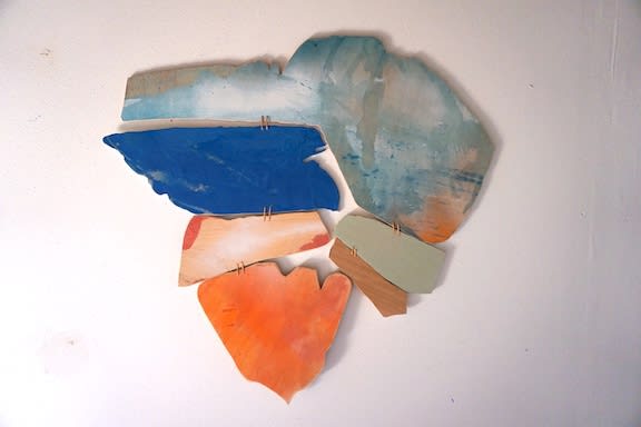 Jean Gray Mohs, Counterpoise, 2021, Acrylic and Waxed Thread on Wood, 25 x 22 inches