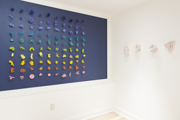 Kelly Sheppard Murray Where Trouble Melts Like Lemon Drops, 2020 Encaustic, wood, wire, wire mesh size variable