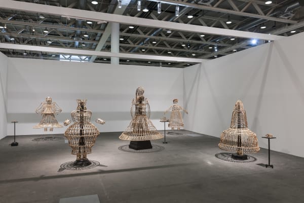 Installation View, SHAKUNTALA KULKARNI Of bodies armour and cages