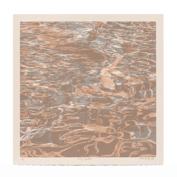 Kristen McClarty Kicking up dust, 2024 Screen print off woodblock on Fabriano Rosaspina Avorio 285 gsm Edition 1 of 8 50cm x 50cm