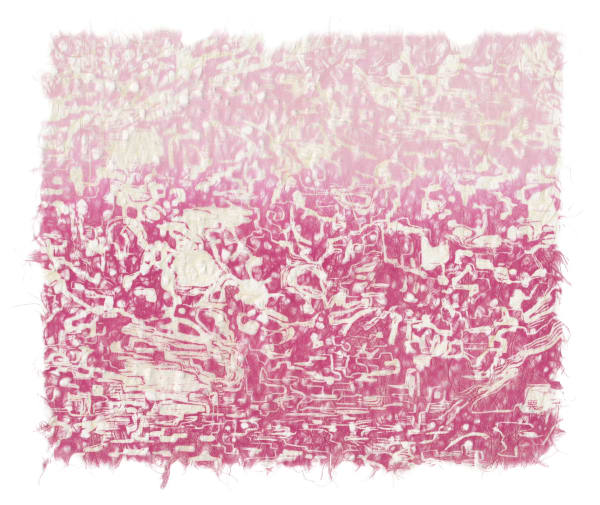 Kristen McClarty Of symbols and marks #4 (in magenta ombre), 2025 Woodcut state print on Japanese Asarakusui 27 gsm Edition 4 of 5 56cm x 76cm
