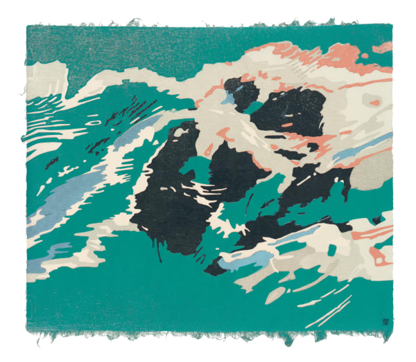 Kristen McClarty Abstracted soup #1, 2024 Woodcut on Japanese Kozo Natural Select 46 gsm Paper All edges deckled Edition of 12 43 x 52 cm