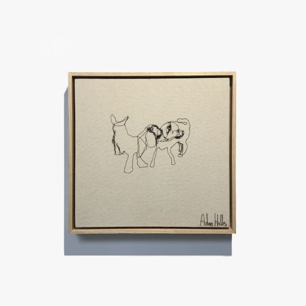 Adam Halls Dog Drawings #4, 2021 Thread on fabric 31 x 32 x 4 cm