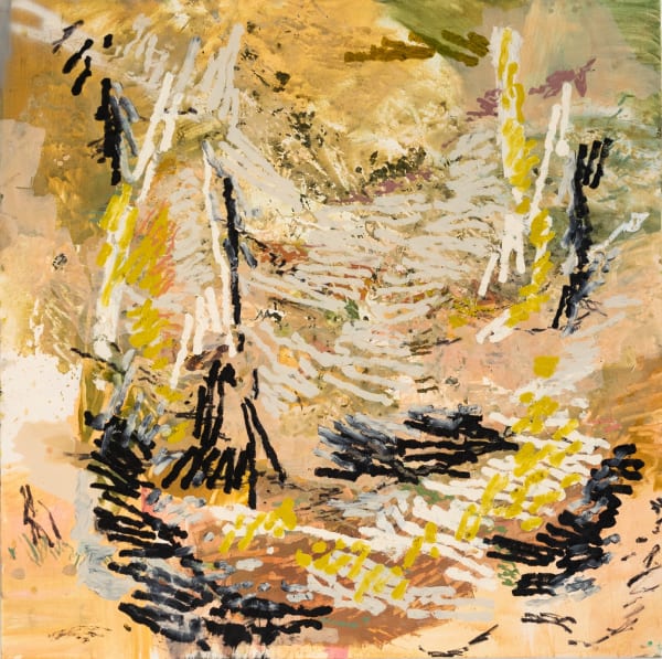 Ash Holmes Birds Flying Over Water, 2024 Oil and Acrylic on Canvas 130 x 130 cm