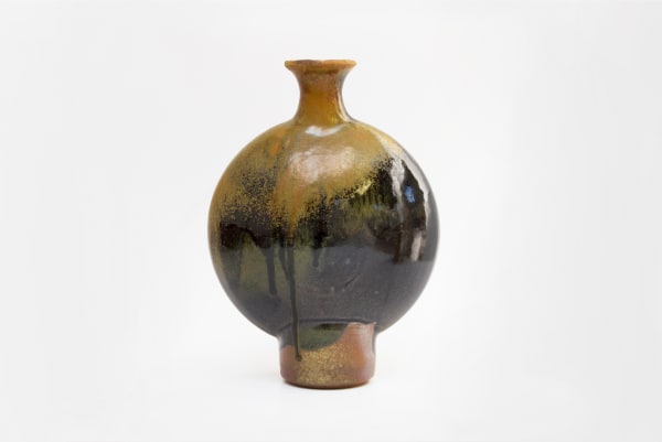 Joseph Bull, Wood Fired Bottle Form, Tien Mu Shan Glaze, 2020