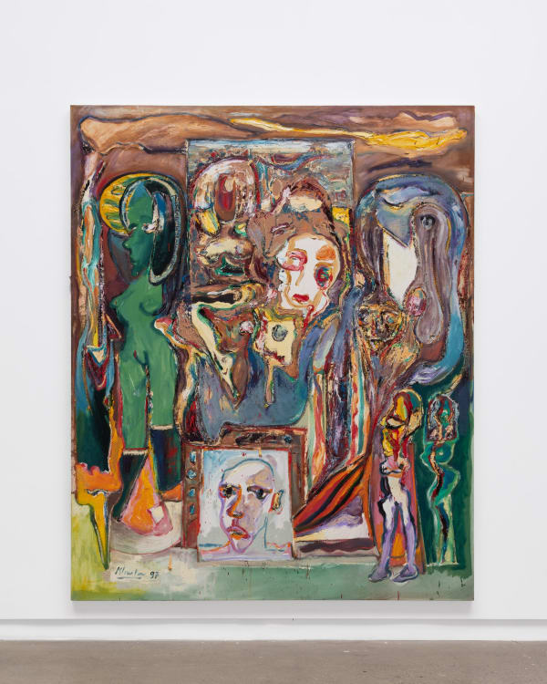 Harold Klunder (Canadian, b. 1943) The Poet's Garden (Self-Portrait V) 1985 - 1987 oil on canvas; unique 78 x 96 inches, unframed signed, titled and dated on the reverse and at bottom
