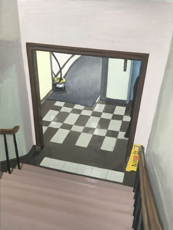 Heather Goodchild U of T Basement, 2022 oil on board 8 x 6" unique