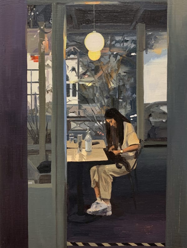 Heather Goodchild NY in NY, 2022 oil on board 9 x 12" unique