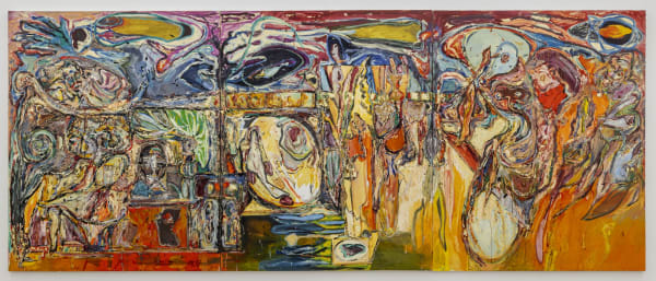 Harold Klunder Future, Present, Past (Self-Portrait #2), 1985 - 1987 Oil on canvas; unique 96 x 235 inches (triptych)