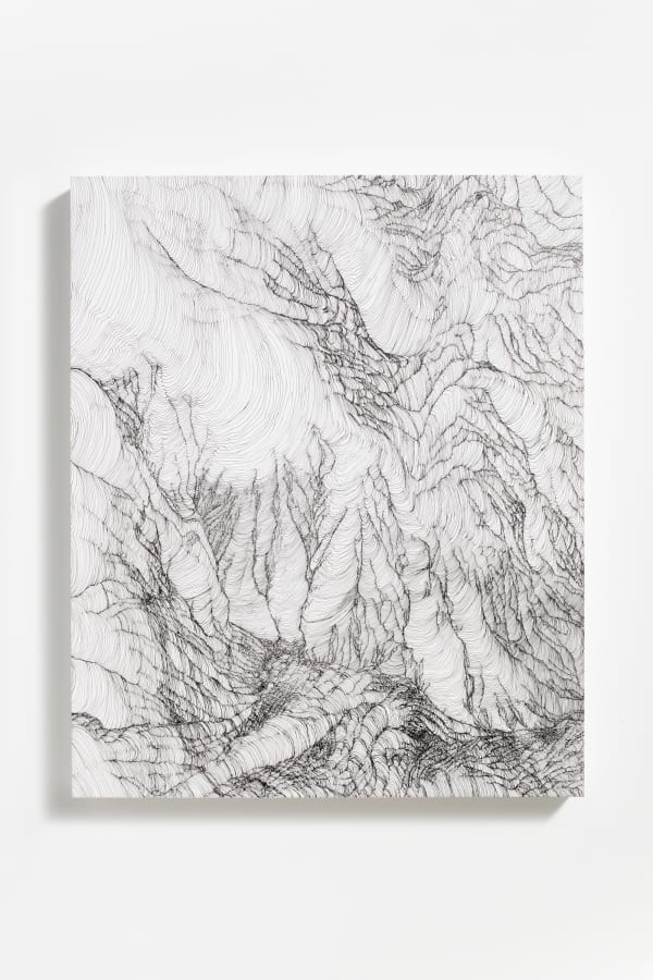 Mio Yamato, BLACK LINE 37, 2020, Ink on canvas, 61×50cm