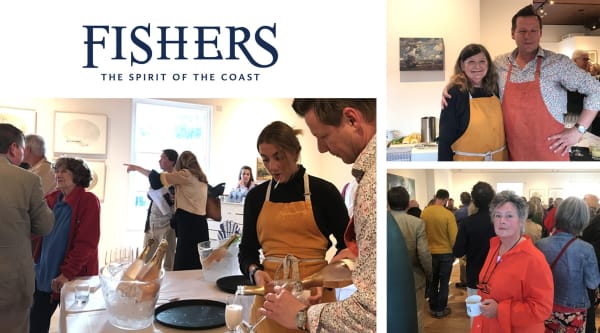 PRIVATE VIEW 7 JUNE, BallroomArts, Aldeburgh, Suffolk Thanks to Fishers Gin and Claire Bruce-Clayton for their wonderful catering