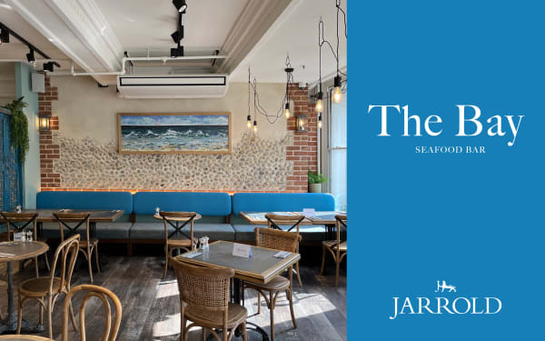 Installation by Mary Blue in The Bay Seafood Bar, second floor of Jarrold's main store