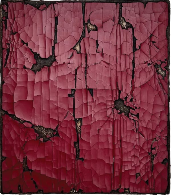 Ground Undone | Carmine Blaze I, 2021: Exhibited in "Double Take" installation in The Crypt Gallery, Norwich (10-24 May, 2024). Image ©Contemporary and Country / Susan Gunn, 2024