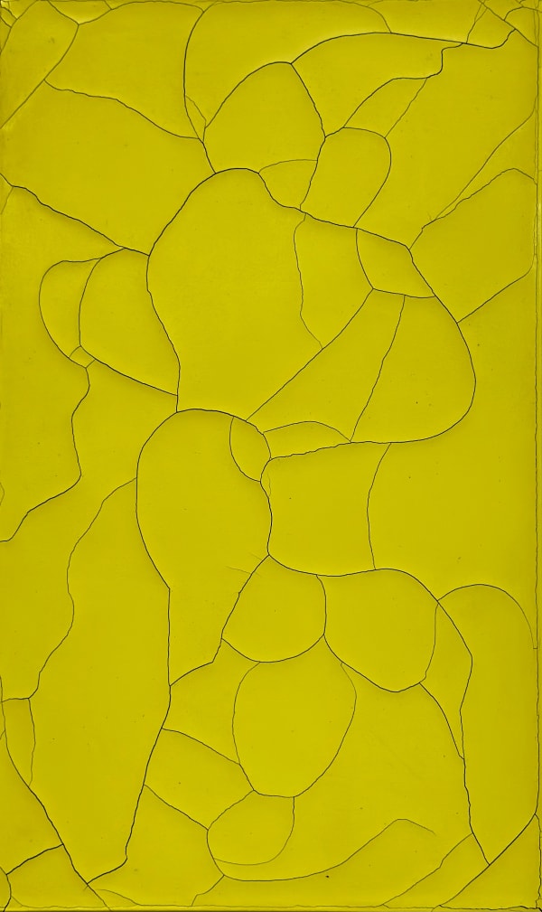 Ground Memorial Series I, Acid Yellow II, 2018: Exhibited in "Double Take" installation in The Crypt Gallery, Norwich (10-24 May, 2024). Image ©Contemporary and Country / Susan Gunn, 2024
