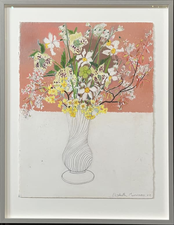 Pink Blush, 2022 Elizabeth Merriman Chalk Pastel on Arches paper Framed 97 x 74 cm