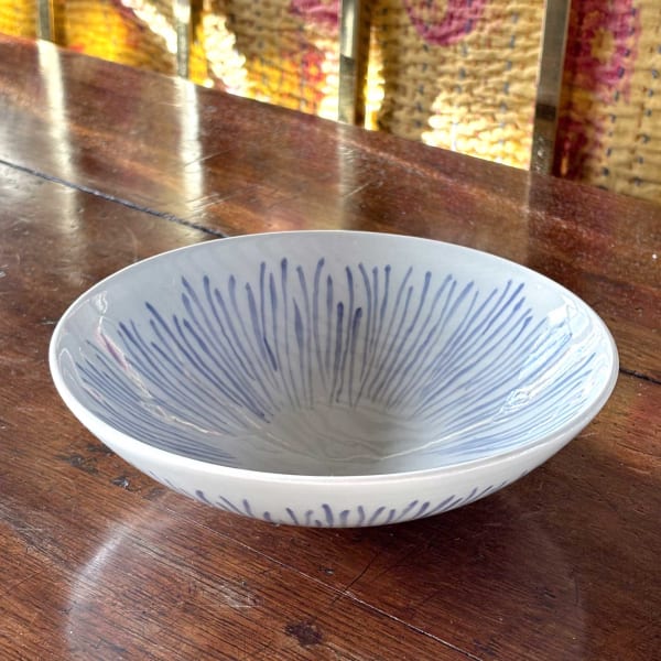 Small Bowl with Lavender Lines