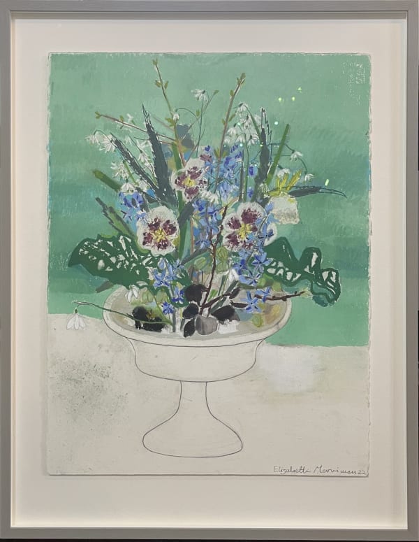 Blue Whisper, 2022 Elizabeth Merriman Chalk Pastel on Arches paper Framed 97 x 74 cm