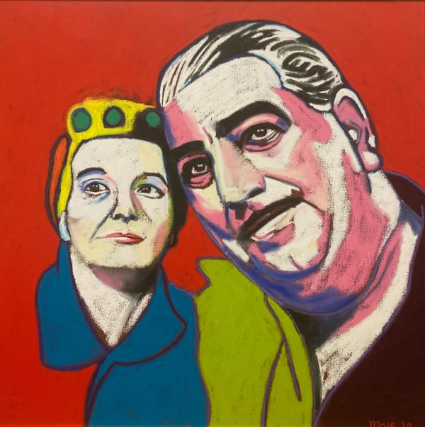 Stan and Hilda Oil on canvas 94cm x 94cm 107cm x 107cm framed