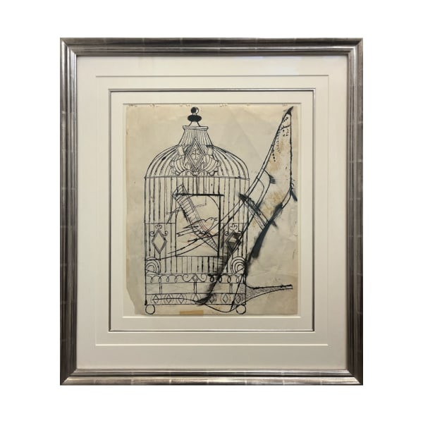 Andy Warhol - Ohne Titel (Bird in a cage and shoe), Circa 1956