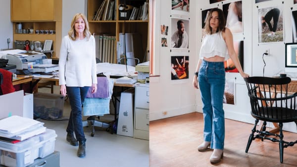 Photograph of Hannah Altman and curator and artist Barbara Astman