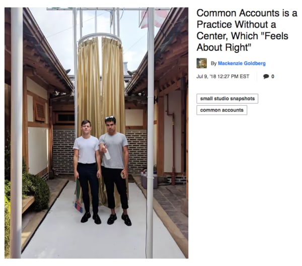 Common Accounts in Archinect