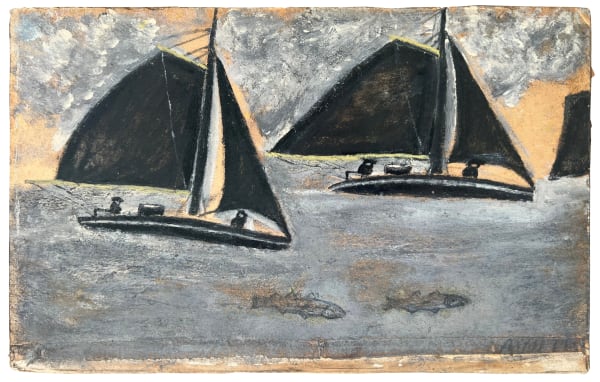 Sailing Boats Racing to Harbour by Alfred Wallis
