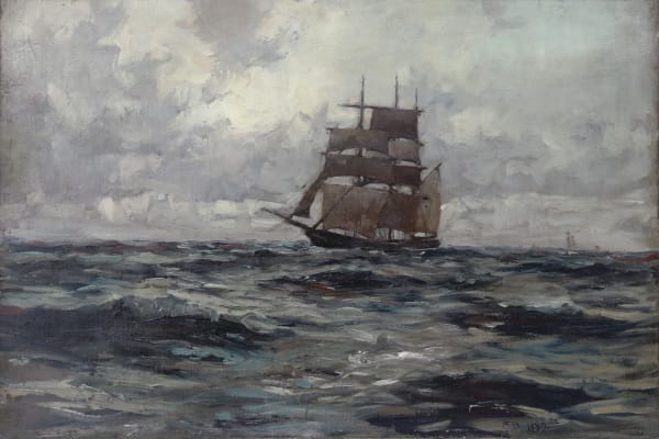 Frank Brangwyn, Shipping in open seas, 1889
