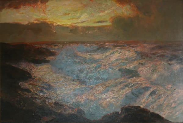 Julius Olsson, Stormy Evening on the Cornish Coast, 1912