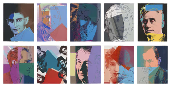 Andy Warhol, Ten Portraits of Jews of the Twentieth Century 1980, Unique 25 TP, signed and numbered in pencil as follows: Gertrude Stein, Martin Buber, George Gershwin, Golda Meir, Sarah Bernhardt, Sigmund Freud – lower right. Franz Kafka, Albert Einstein