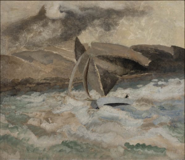 Winifred NICHOLSON (1893-1981) St. Feock (St. Ives Harbour verso), c.1928 Oil on canvas 23 x 28 ¾ inches / 58 ½ x 73 cm