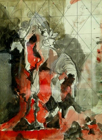 Graham SUTHERLAND (1903 – 1980) Form in Landscape (La Cathedrale), 1975 Watercolour and pencil on paper 9 x 6 ½ inches / 22.8 x 16.5 cm