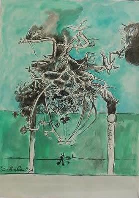 Graham SUTHERLAND (1903 – 1980) Untitled (Thorn Structure) Ink and wash on paper Signed and dated lower left 9 7/8 x 13 ¾ inches / 25 x 35 cm