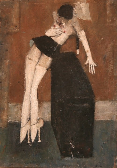 L.S. LOWRY (1887 – 1976) Untitled (Puppet like girl), undated Oil on board, double sided 14 . x 10 . inches / 36.2 x 26 cm