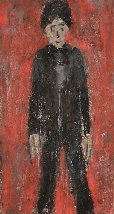 L.S. LOWRY (1887 – 1976) Untitled (Portrait of Boy), undated Oil on board 8 . x 4 . inches / 22.3 x 12.1 cm