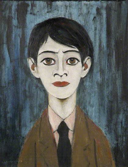 L.S. LOWRY (1887 – 1976) Head of a Boy, 1962 Oil on canvas 19 . x 15 . inches / 28.9 x 39.4 cm Signed and dated lower left