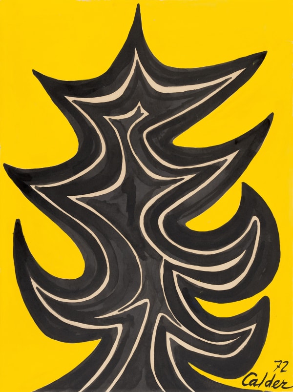 Alexander CALDER (1898 – 1976) Untitled (Merry Christmas), 1972 Gouache and ink on paper 30 ½ x 22 ¾ inches / 77.5 x 58 cm Signed and dated 72 Calder lower right